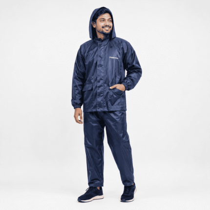 হ্যাপিলন ওয়াটারপ্রুফ রেইন কোট ও প্যান্ট | (XXL - Navy Blue)